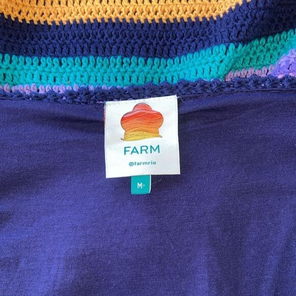 Farm Rio  Dress Multicolor Crochet "RENATA" NWOT SZ MEDIUM - Picture 7 of 7